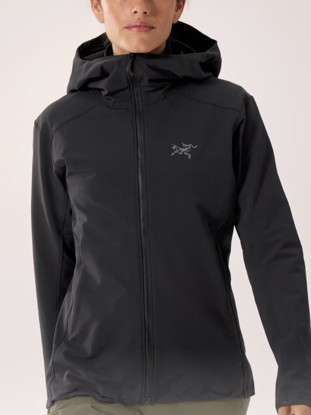 Arc'teryx Women's Black Hooded Softshell Jacket gamma hoody small